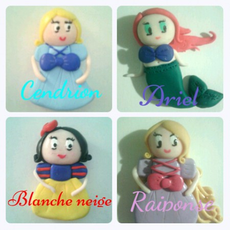 montage représentant 4 princesses disney de Lucie