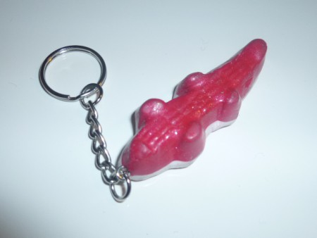 porte clés bonbon crocodile réalisé par Lucie